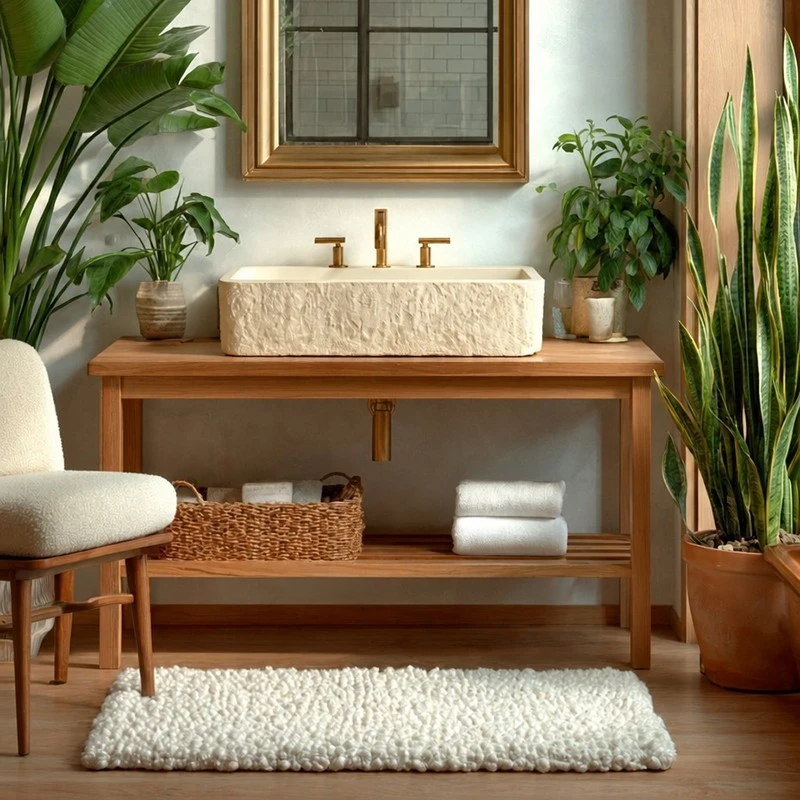 Hand-Chiseled Rock-Face Vessel Basin manufacturers