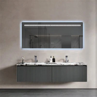 Double Sink Wall Mounted Vanity