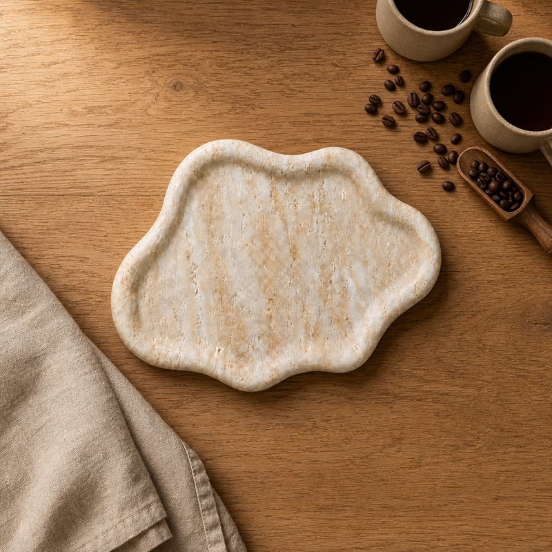 Travertine Coffee Station Tray For Mugs