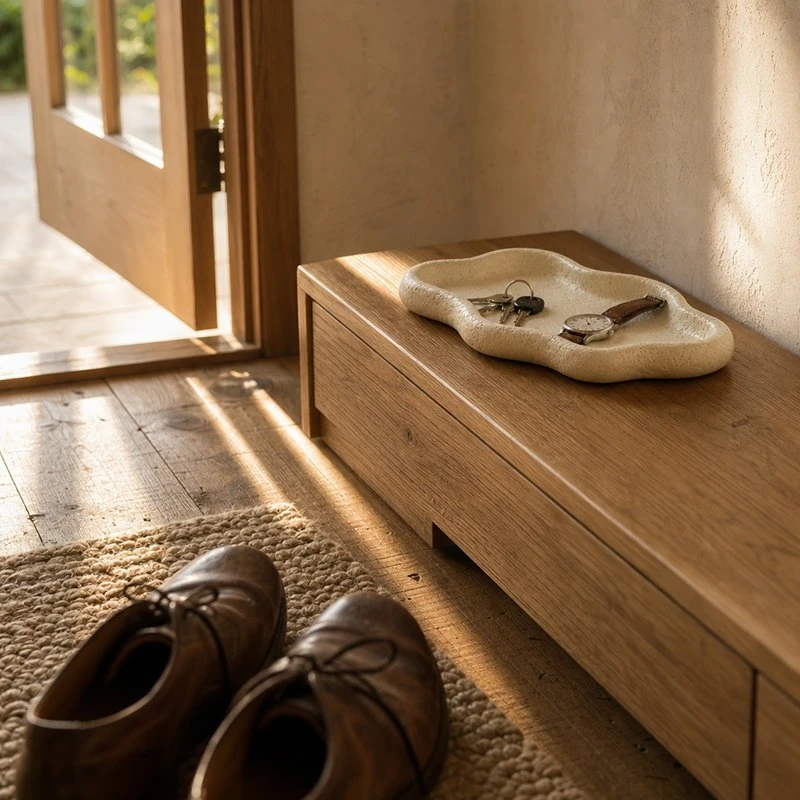 Travertine Entryway Tray For Keys And Watch