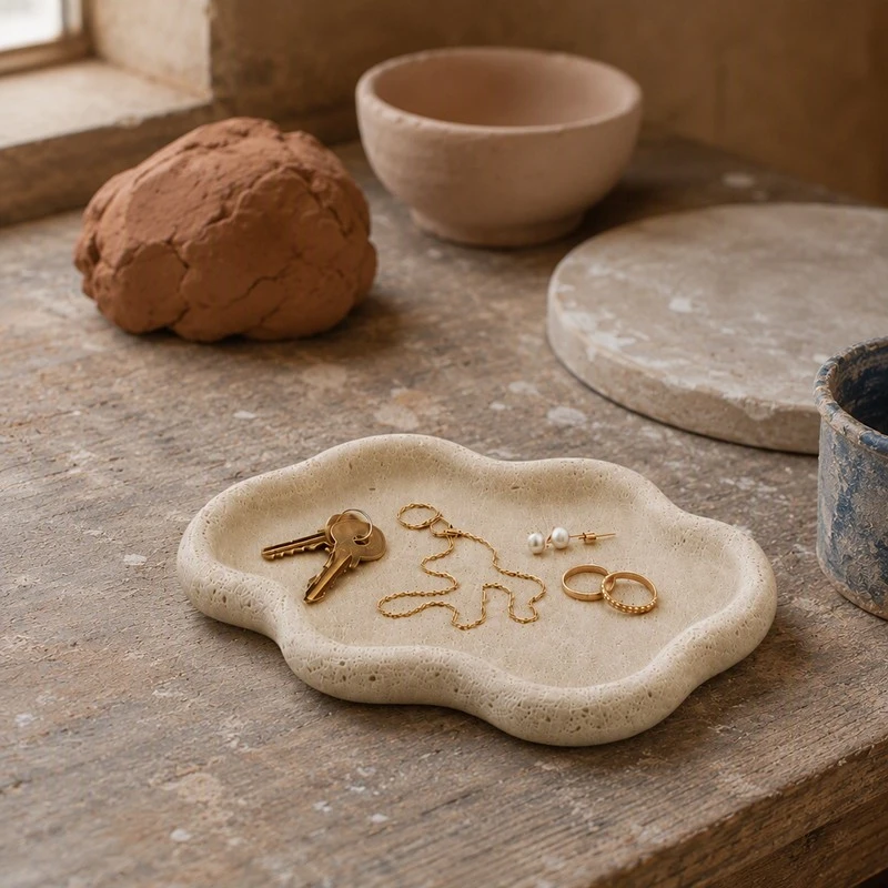 Wavy Rim Stone Tray For Ceramic Studio Workbench manufacturers
