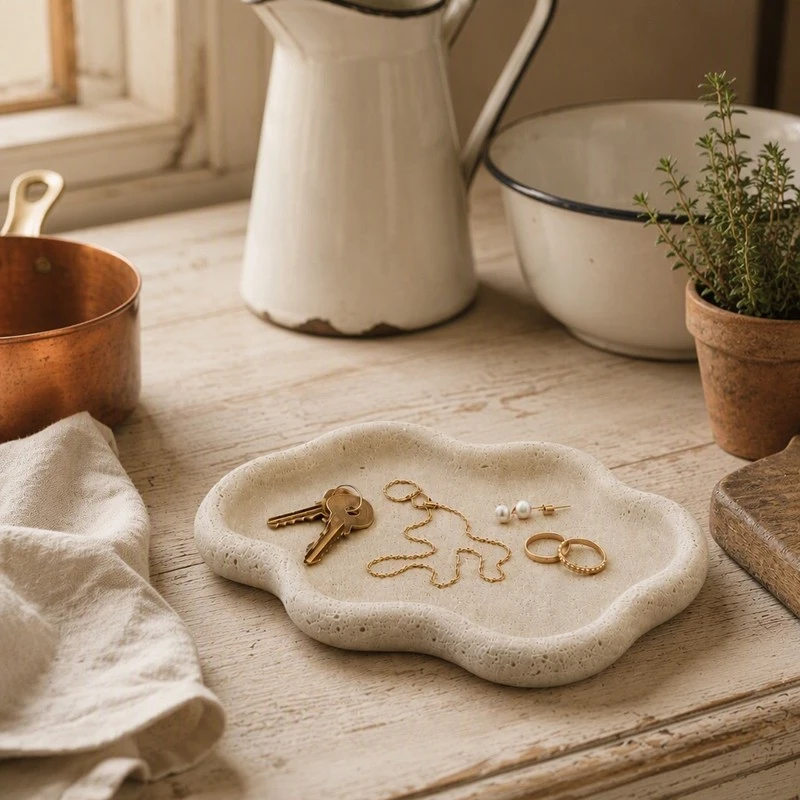 Wavy Rim Stone Tray For Farmhouse Kitchen Counter manufacturers