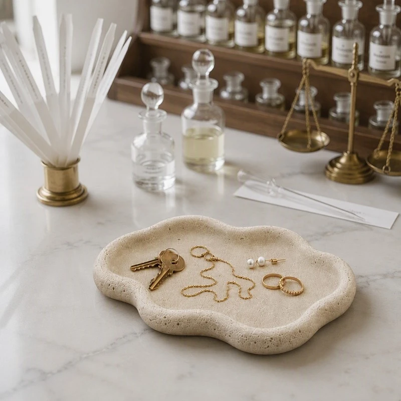 Wavy Rim Stone Tray For Fragrance Atelier Bench manufacturers